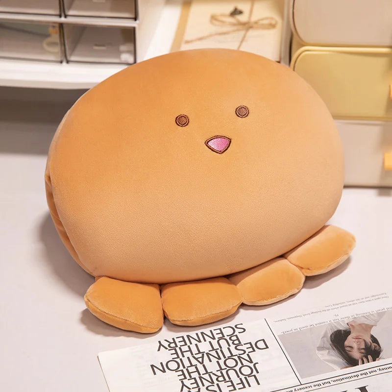 New Funny Cute Multiple Styles Anime Cartoon Octopus Ball Hands Warmer Plush Pillow Soft Comfy Warming Hands Pillow Nice Gift