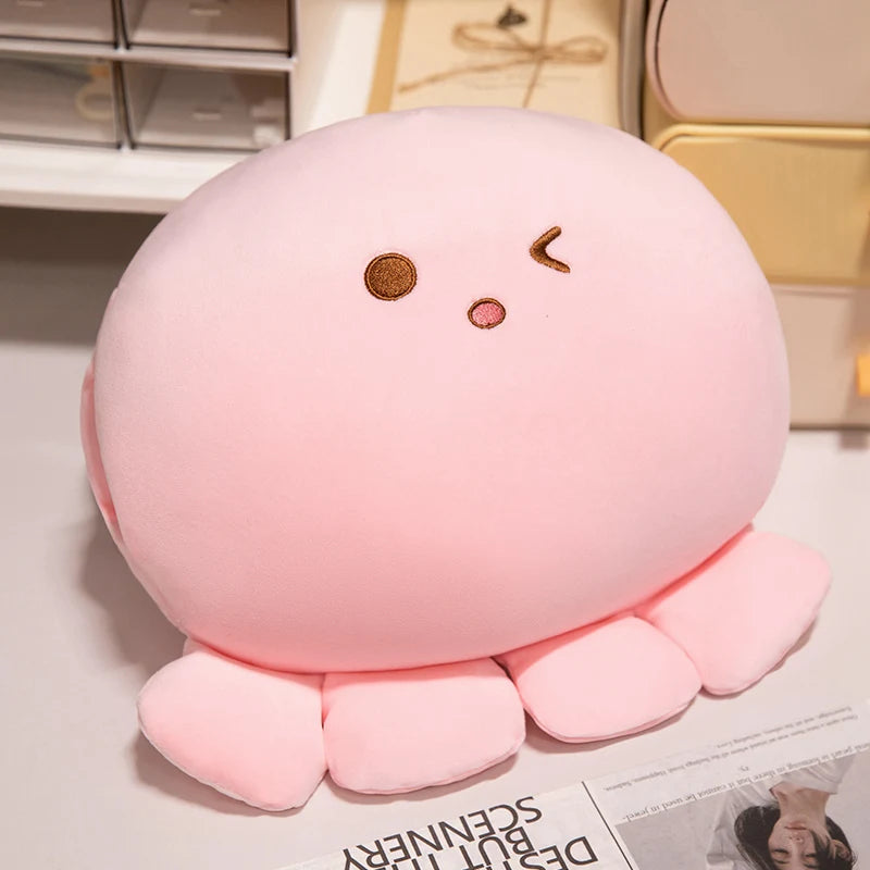 New Funny Cute Multiple Styles Anime Cartoon Octopus Ball Hands Warmer Plush Pillow Soft Comfy Warming Hands Pillow Nice Gift